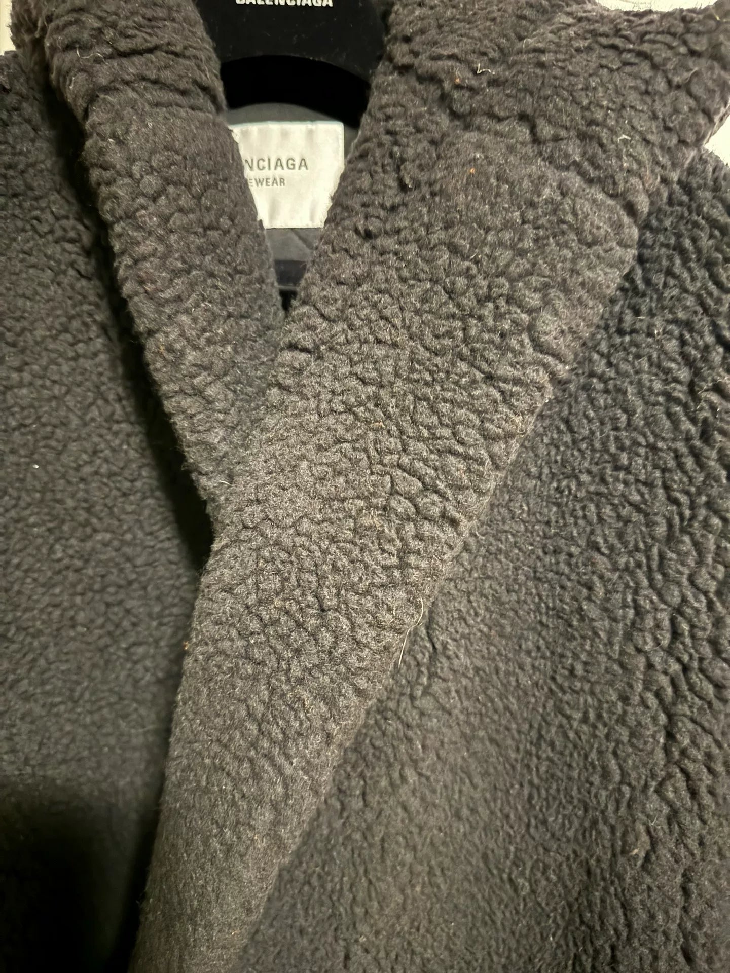 Balenciaga Faux Shearling Runway Robe Coat