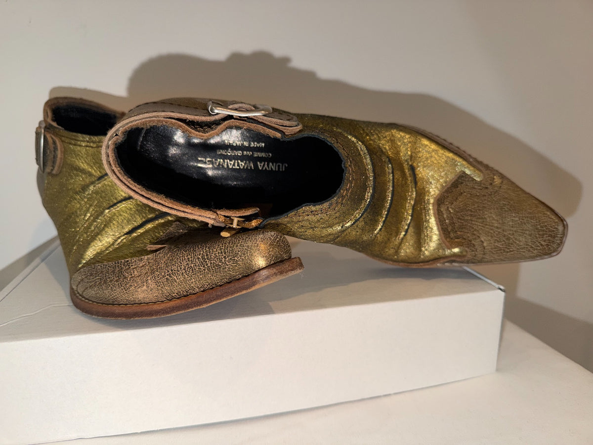 JUNYA WATANABE Pre-owned Leather Ankle Boots In Gold