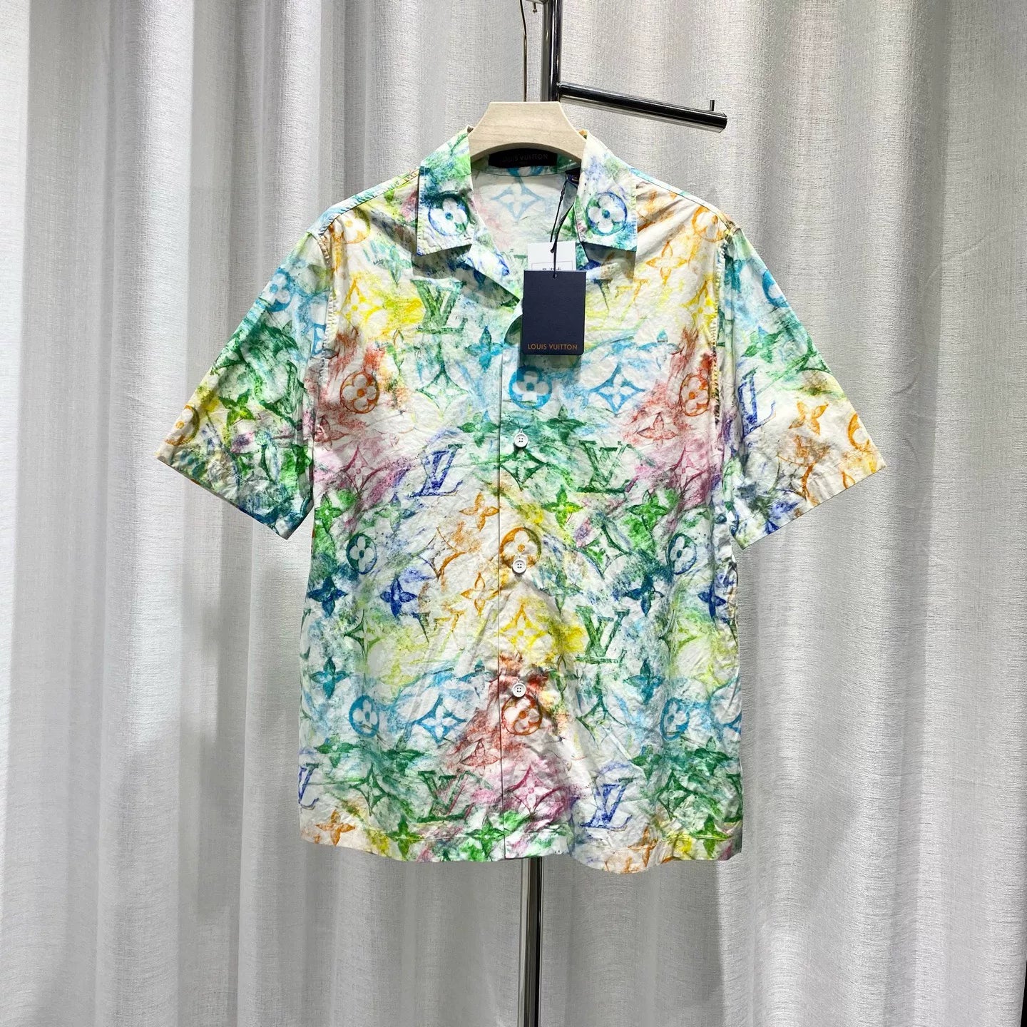 Louis Vuitton Crayon Graffiti All-Over Print Cotton Multicolor Short Sleeve Shirt