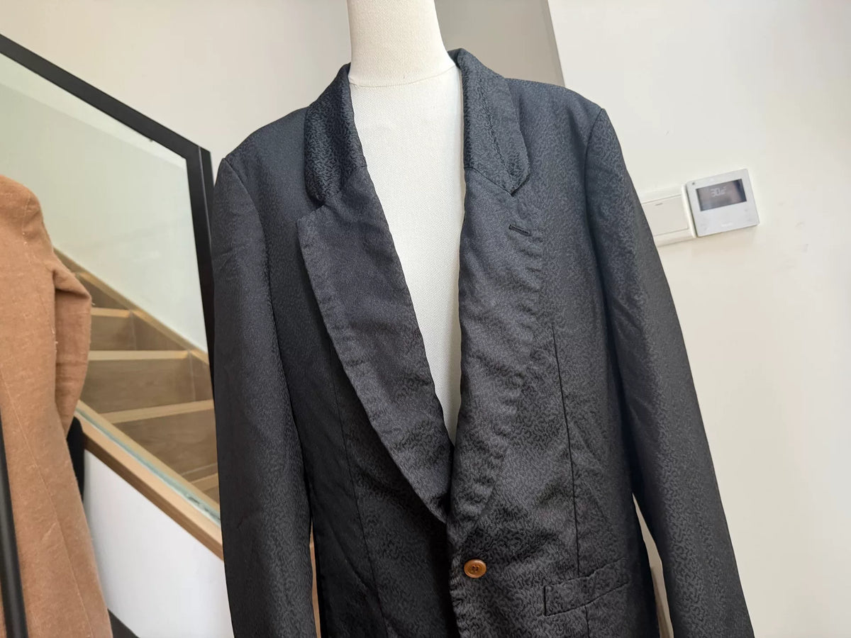 Comme des Garçons Homme AW19 “Finding Beauty In The Dark” Black Jacquard Tuxedo Jacket