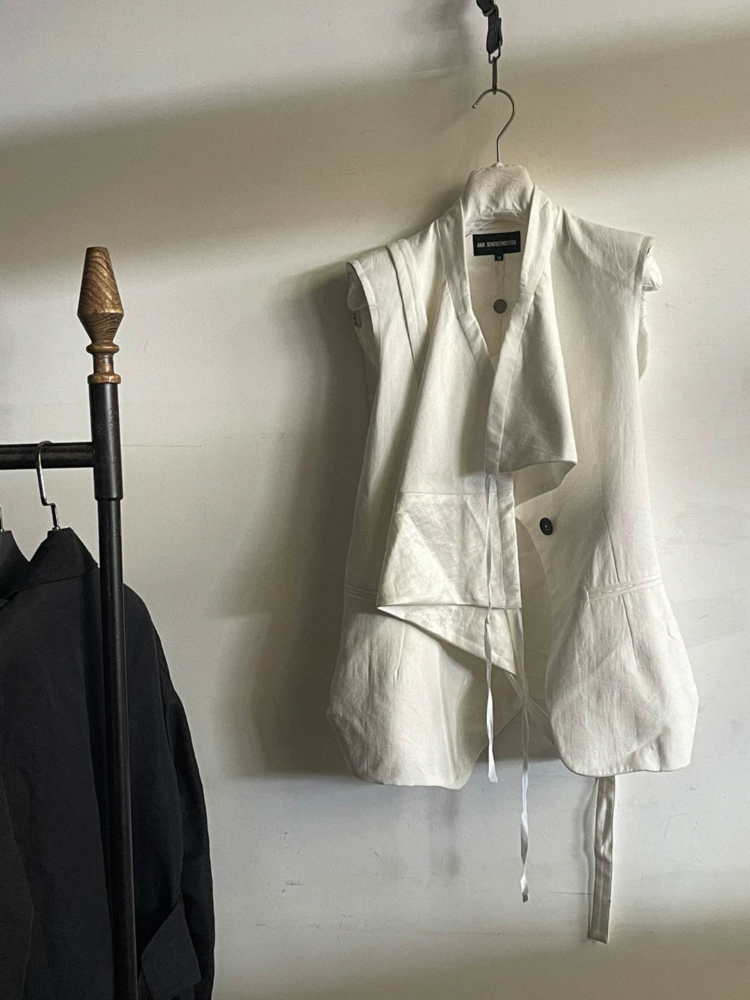 Ann Demeulemeester Deconstructed Shoulder Strap Cotton Wool Vest