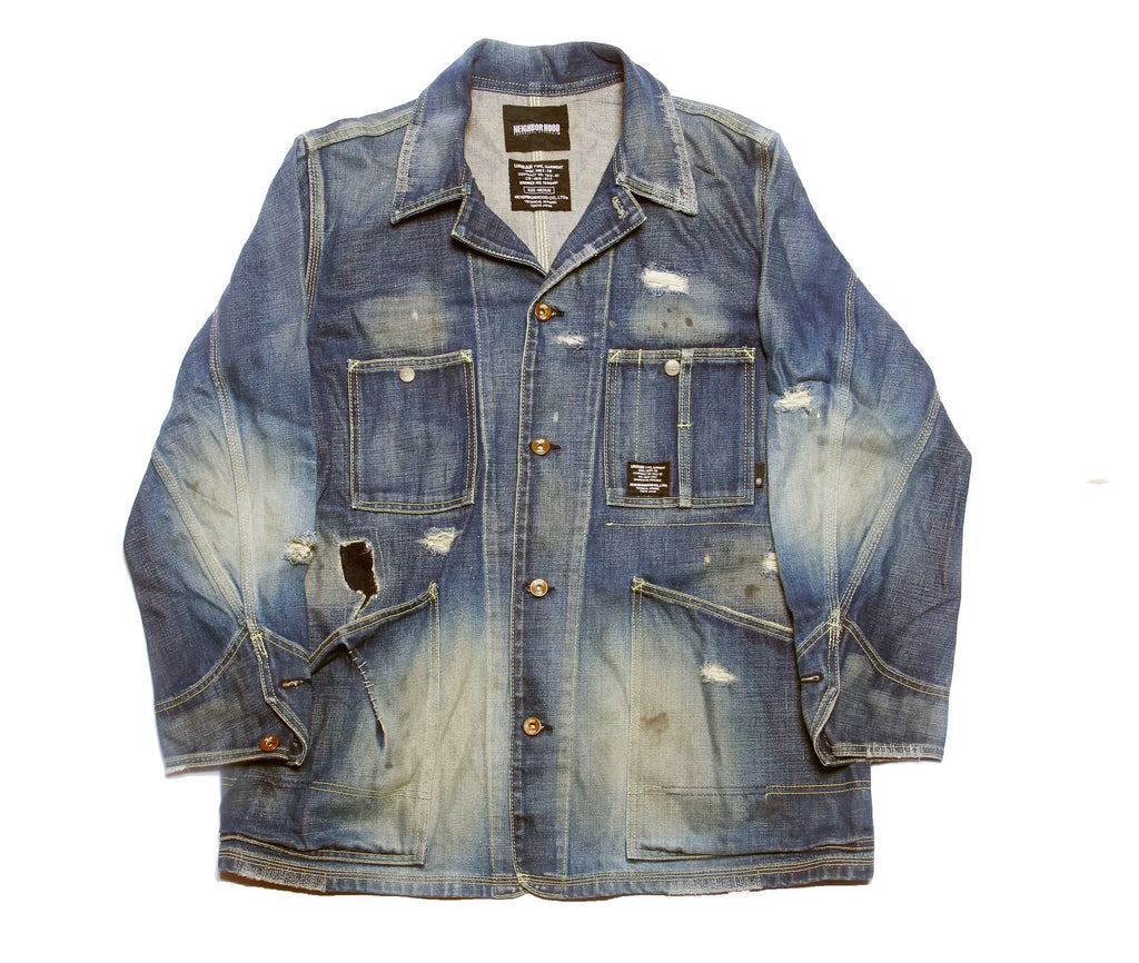 Neighborhood 06AW Kneel Down Blue Distressed Denim Jacket