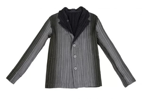 Issey Miyake Vintage Grey Gradient Pleated Top