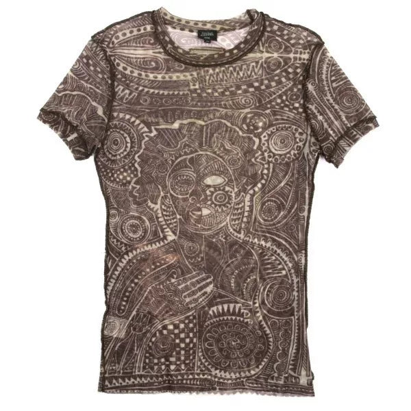 Jean Paul Gaultier Vintage Brown Floral Mesh Top