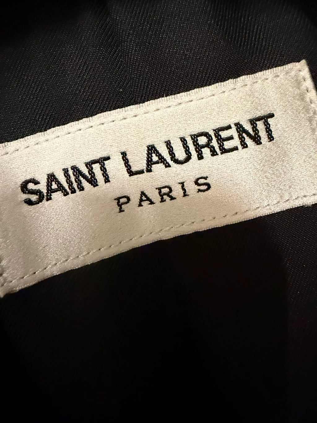 Saint Laurent FW19 Black Lambskin Trimmed Peak-Lapel Wool Smoking Jacket