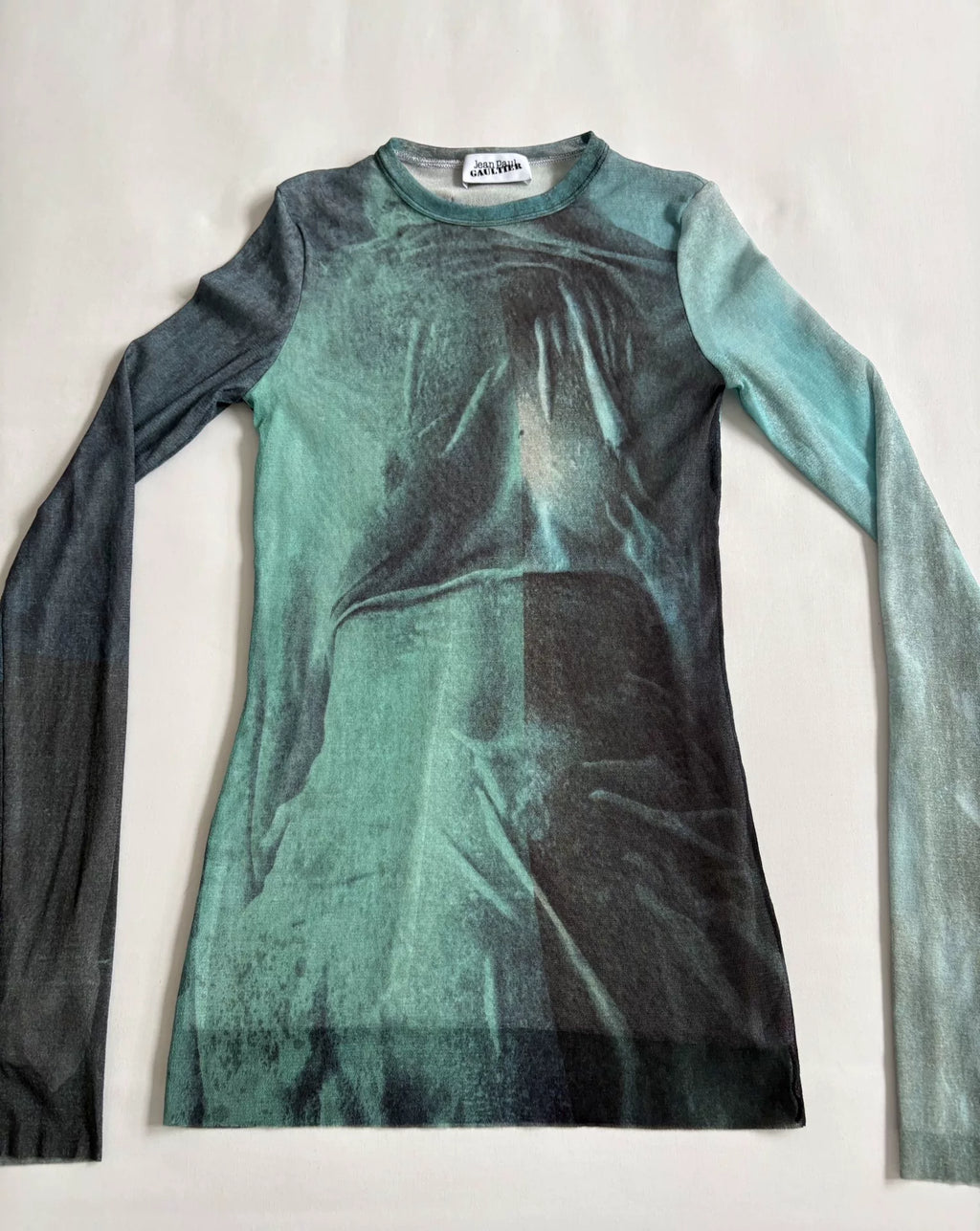 Jean Paul Gaultier mesh garment Gaultier printed mesh top