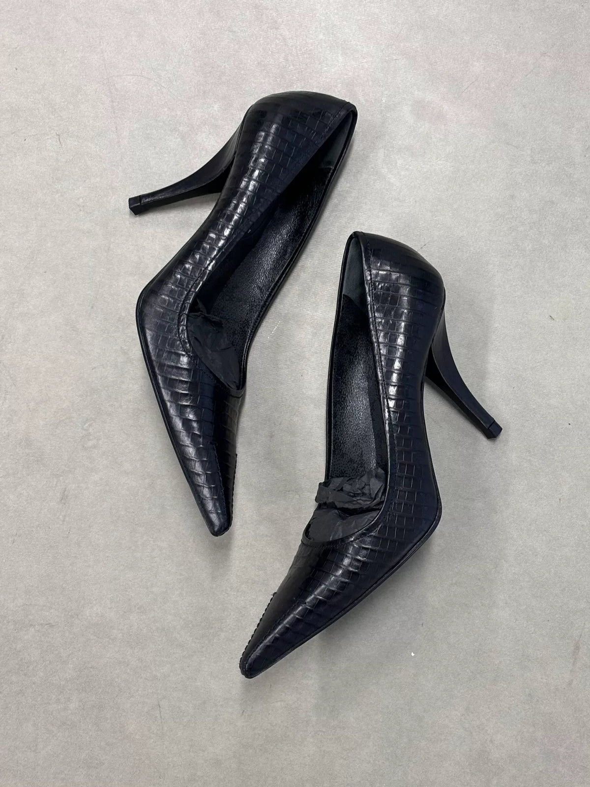 miu miu｜Crocodile-Pattern Pointed-Toe High Heels