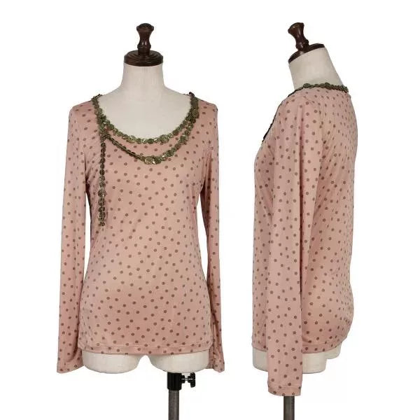 Jean Paul Gaultier Vintage Pink Polka Dot Button Top