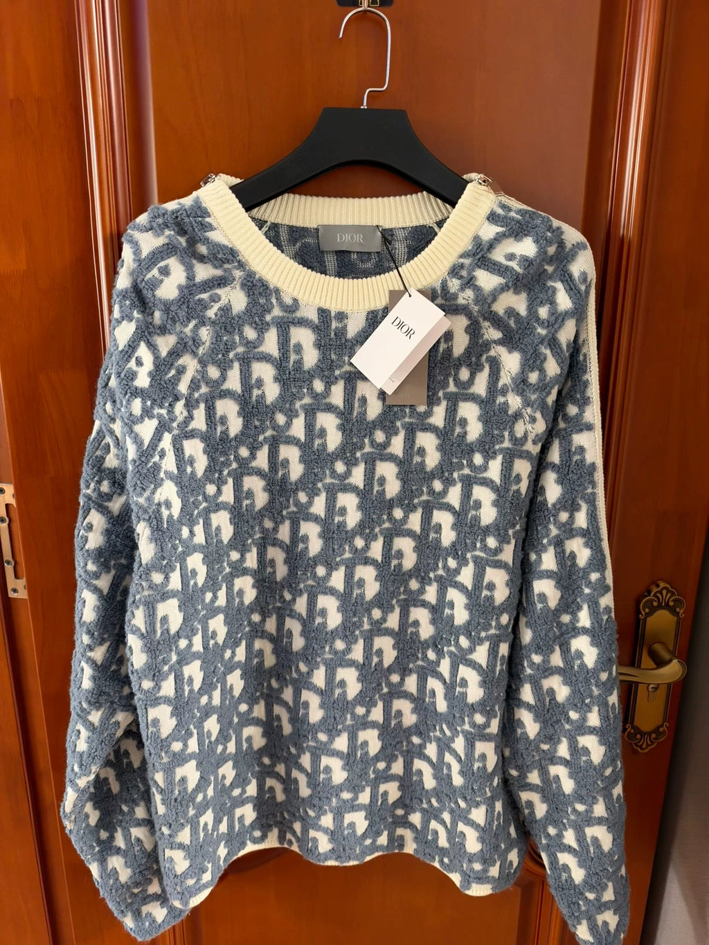 Dior Oblique Zip-Up Knit Sweater