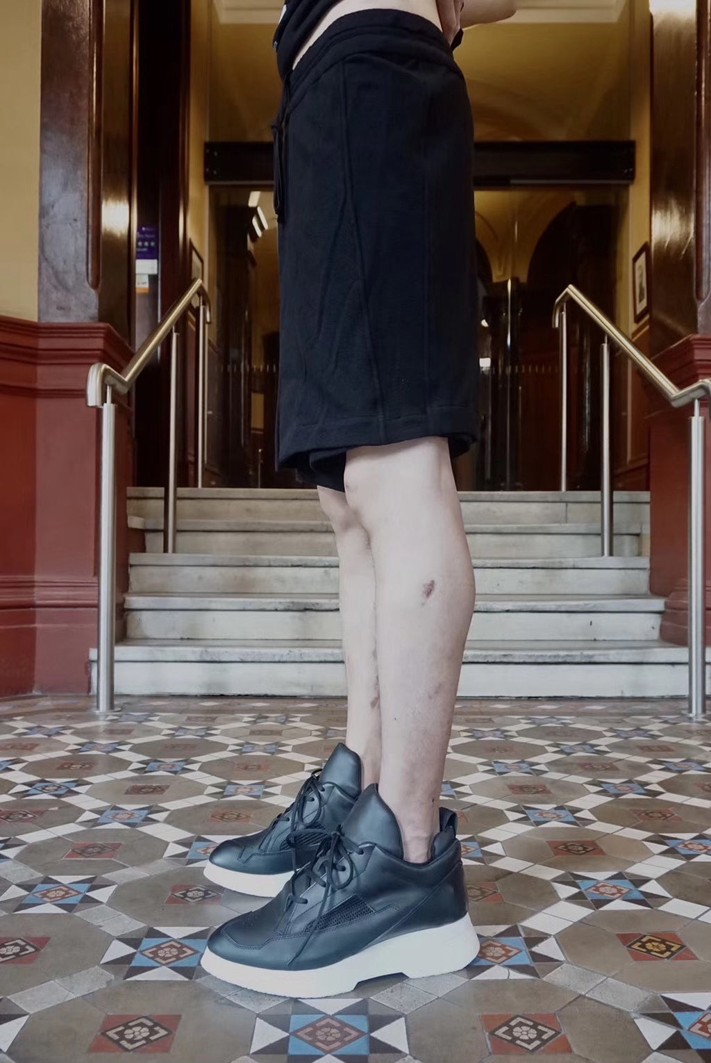 Julius AW17 Black Knives Wrap Cotton Shorts