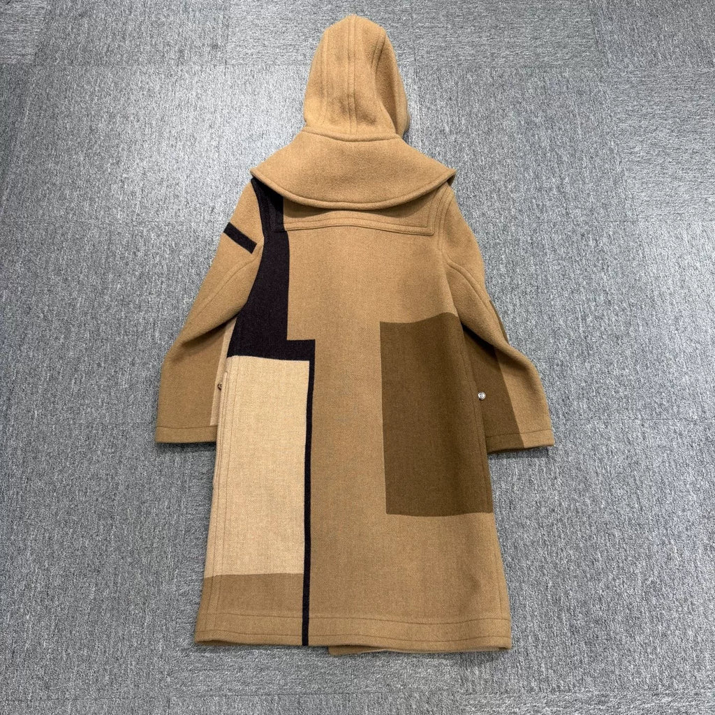Burberry Panelled Horn-Button Wool Coat