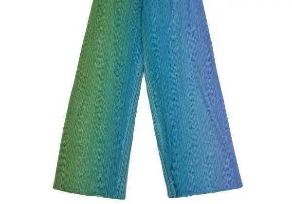 Issey Miyake Vintage Blue-Green Gradient Pleated Pants