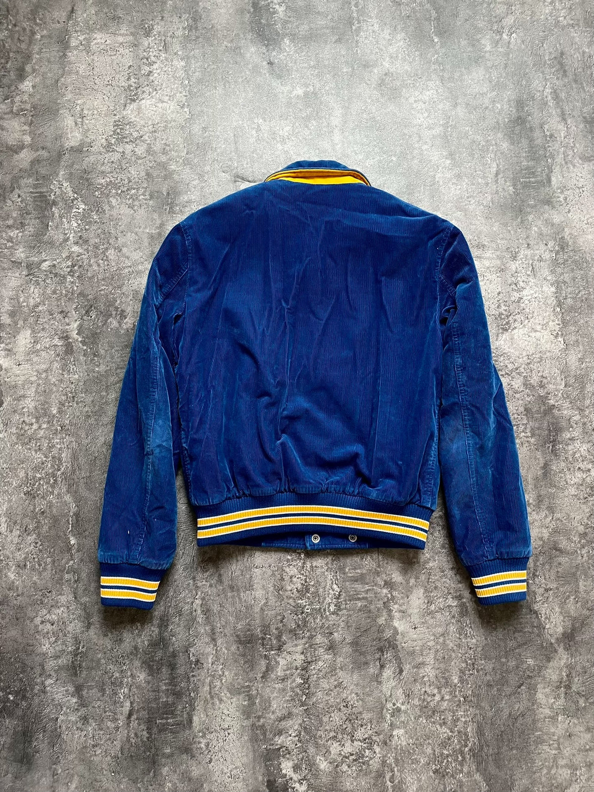 Saint Laurent SLP17 Fall/Winter Blue Corduroy Slogan Quilted Jacket
