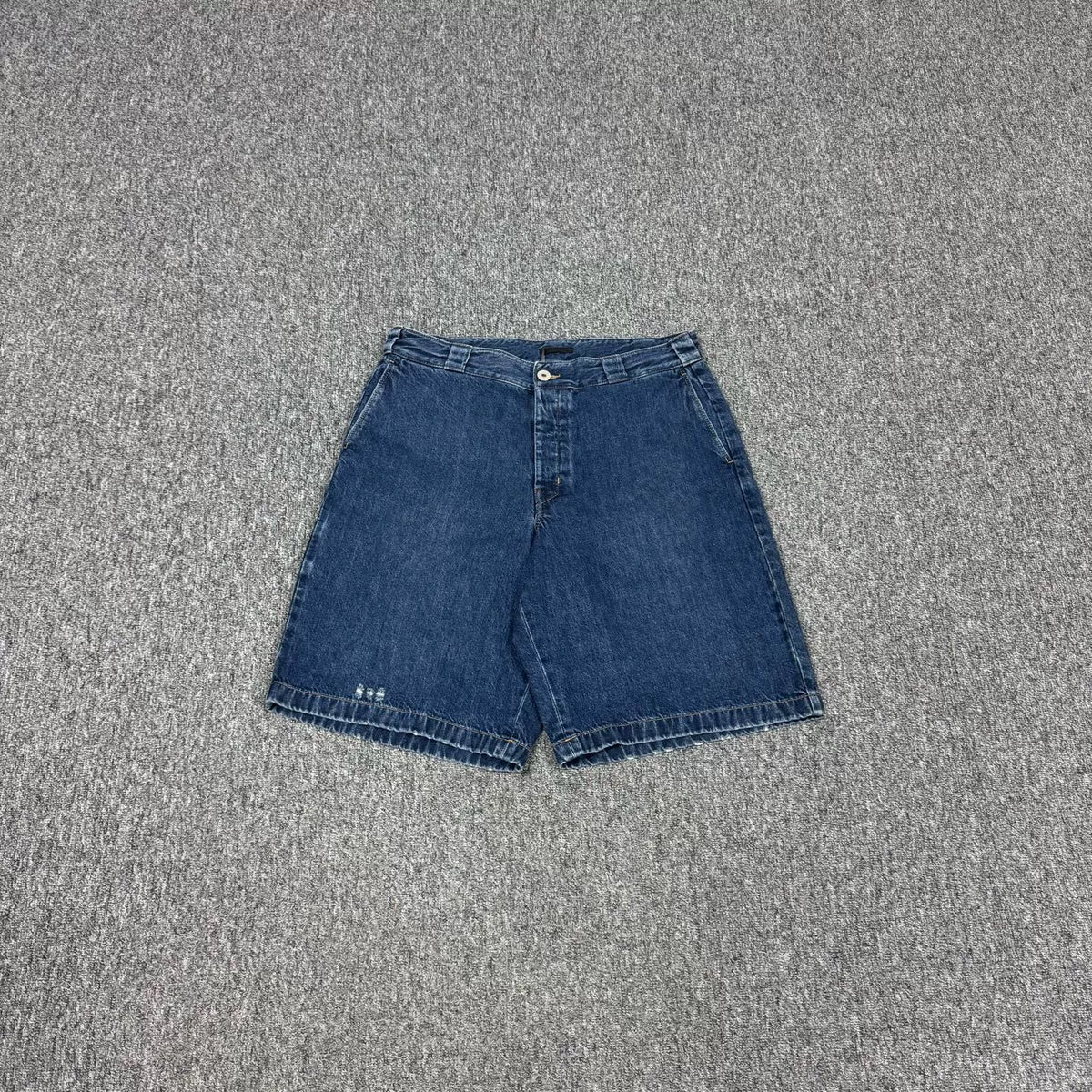 Prada Triangle Logo Denim Shorts