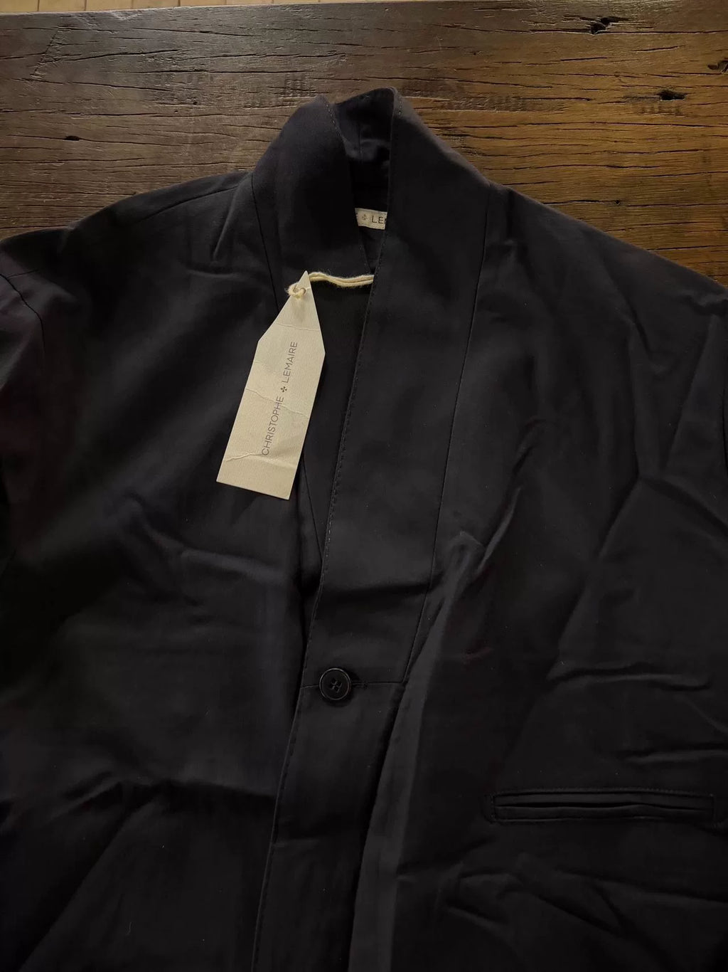 Christophe Lemaire Three-Button Collarless Wool Cotton Jacket