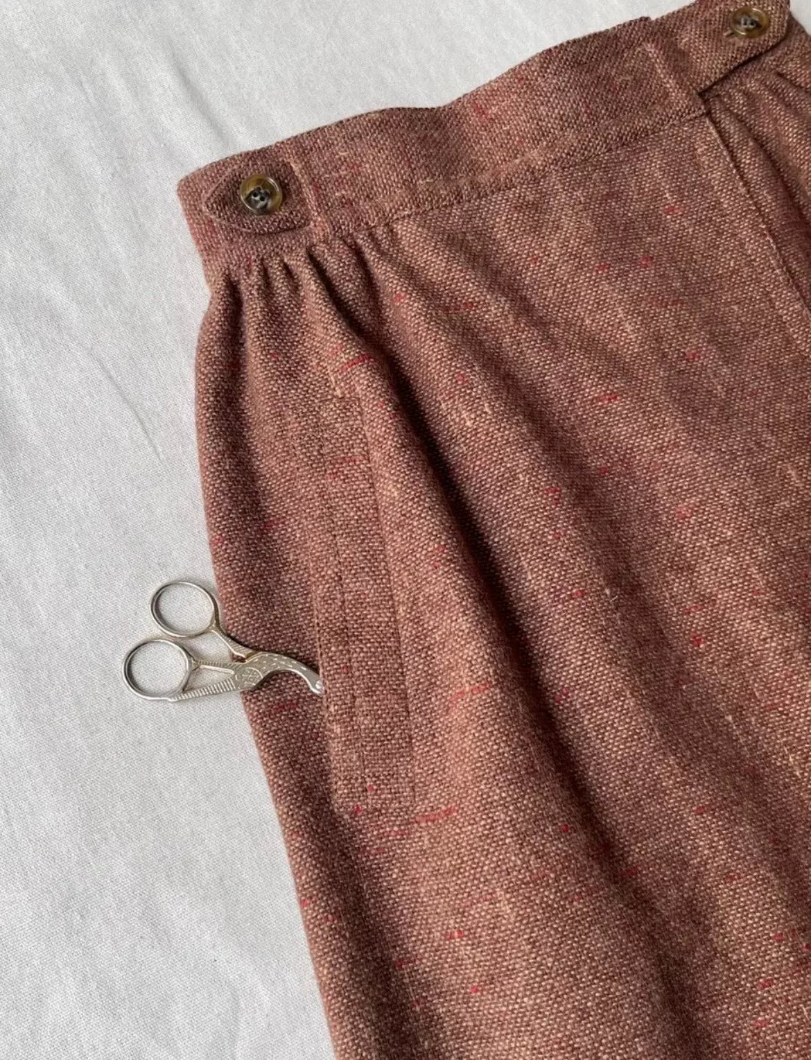 Issey Miyake 1970s Wool Tweed Wrap Skirt