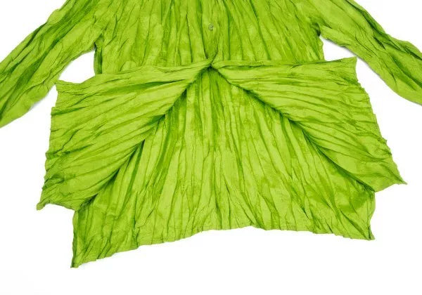 Issey Miyake Vintage Green Twisted Pleated Top