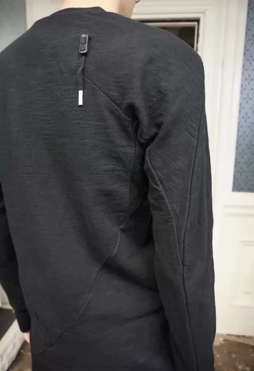 Boris Bidjan Saberi SS17 Black Pullover 1 Object Dye Cotton Sweater