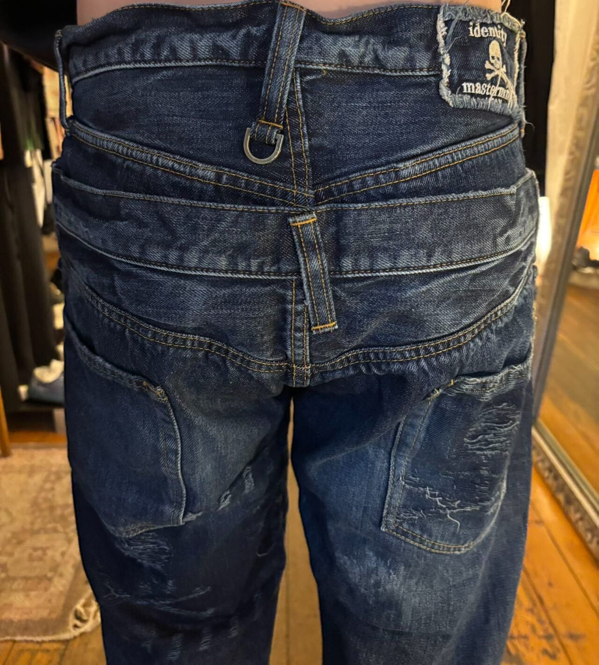 mastermind Japan SS12 SizeS Indigo Identity Double Waist Washed Denim Jeans