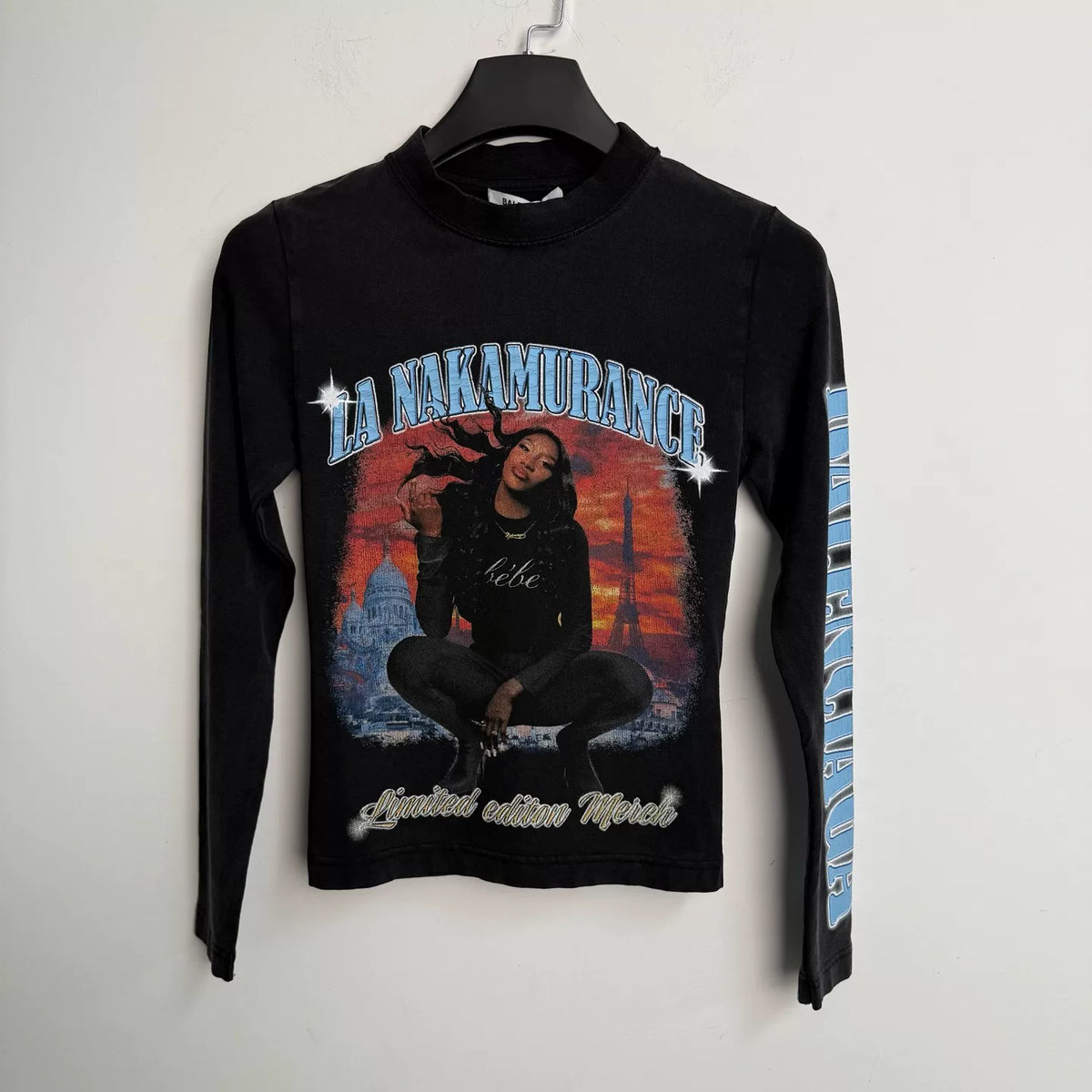Balenciaga Limited Edition Music Collaboration Stretch Jersey Long Sleeve Top