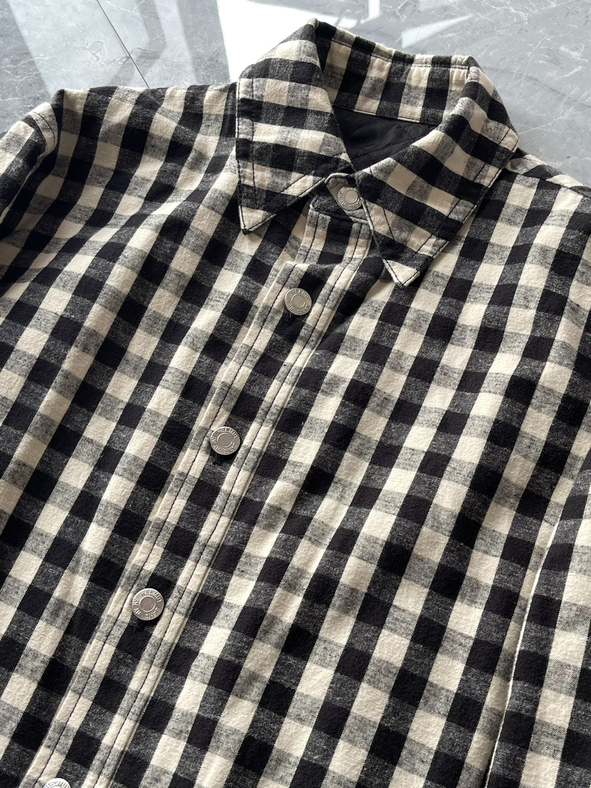 Helmut Lang Cotton Plaid Cotton Shirt Jacket Coat