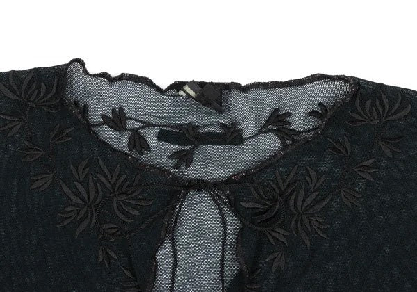Jean Paul Gaultier Botanical Embroidered Mesh Top