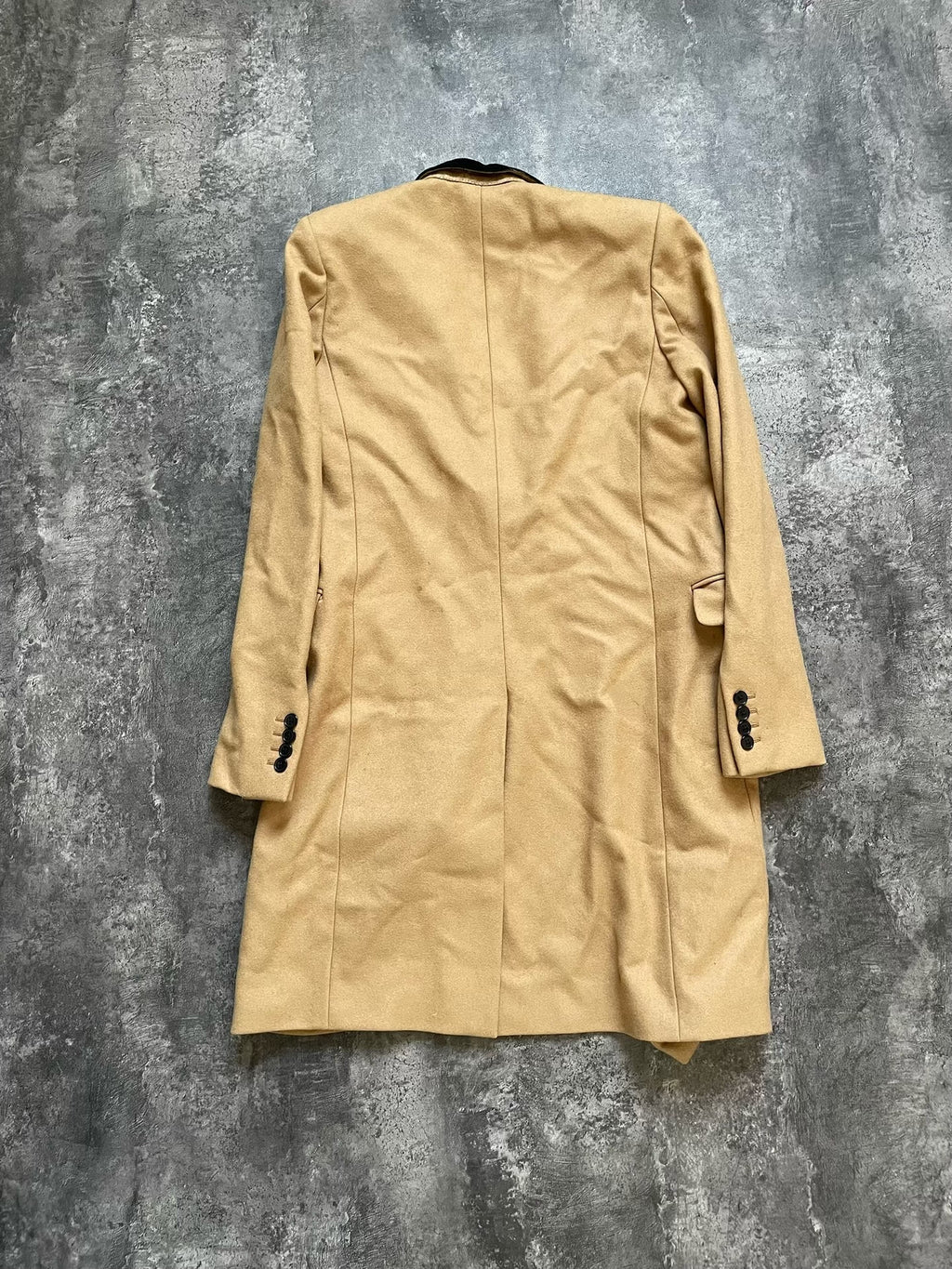 Saint Laurent Slp13 Velvet Collar Patchwork Coat