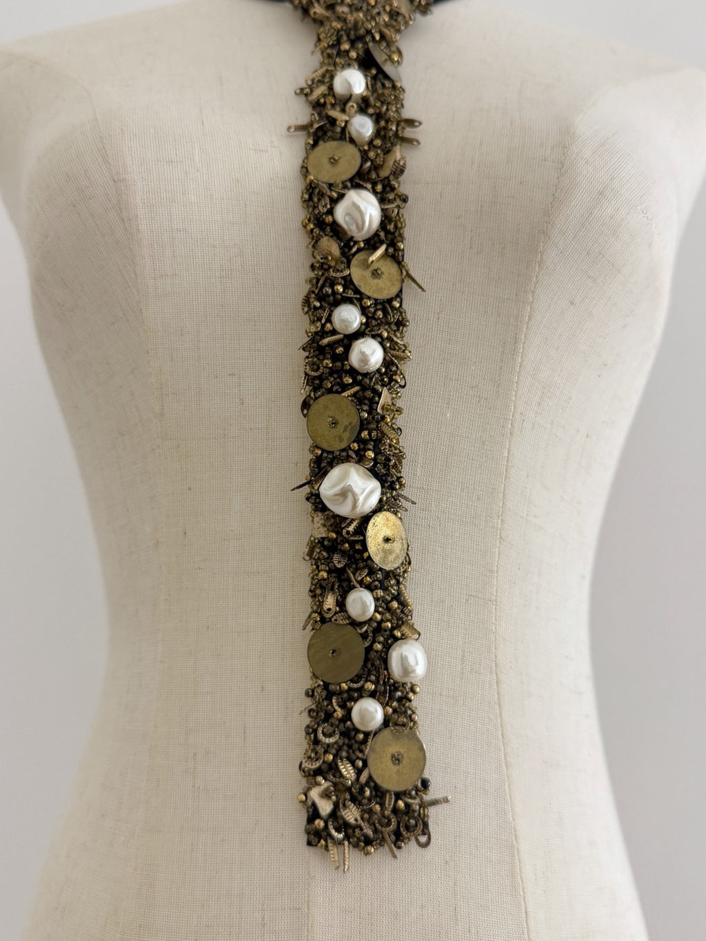 Comme Des Garcons Metal Stud Beaded Tie Black - Devines