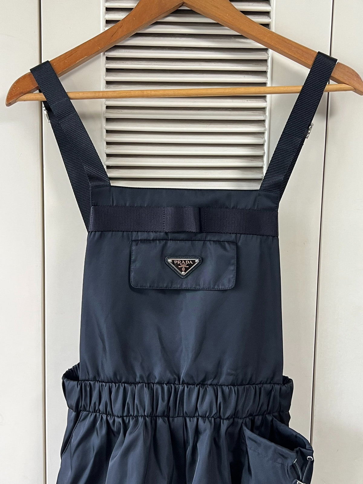Prada Black Triangle Logo Nylon Overalls