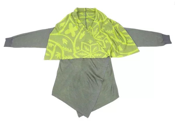 Issey Miyake Vintage Green Patterned Knit Sweater