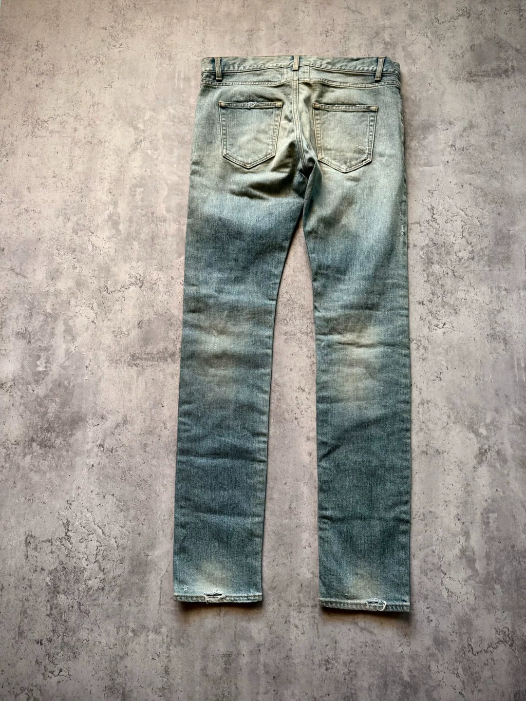 Saint Laurent Paris 16AW D02 Hedi Slimane Blue Distressed Denim Jeans by Hedi Slimane