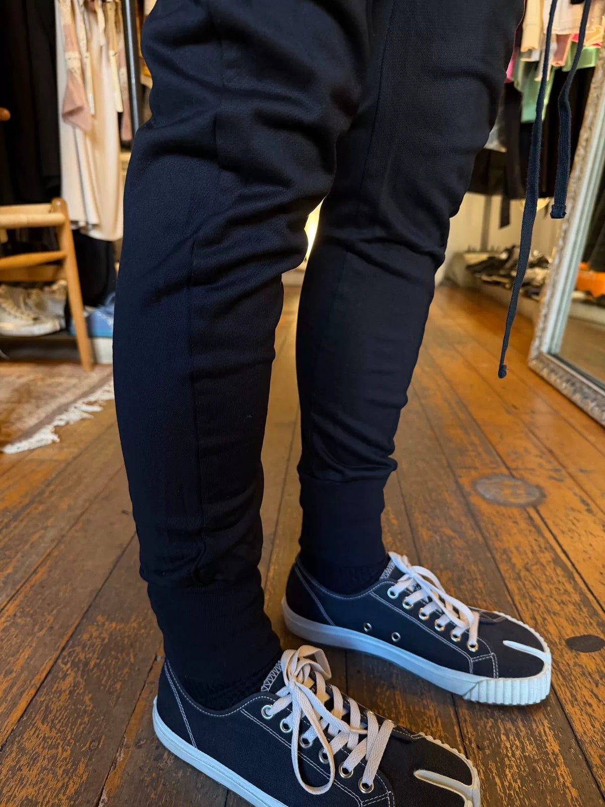 Julius FW16 Black Patchwork Pleated Cotton Pants