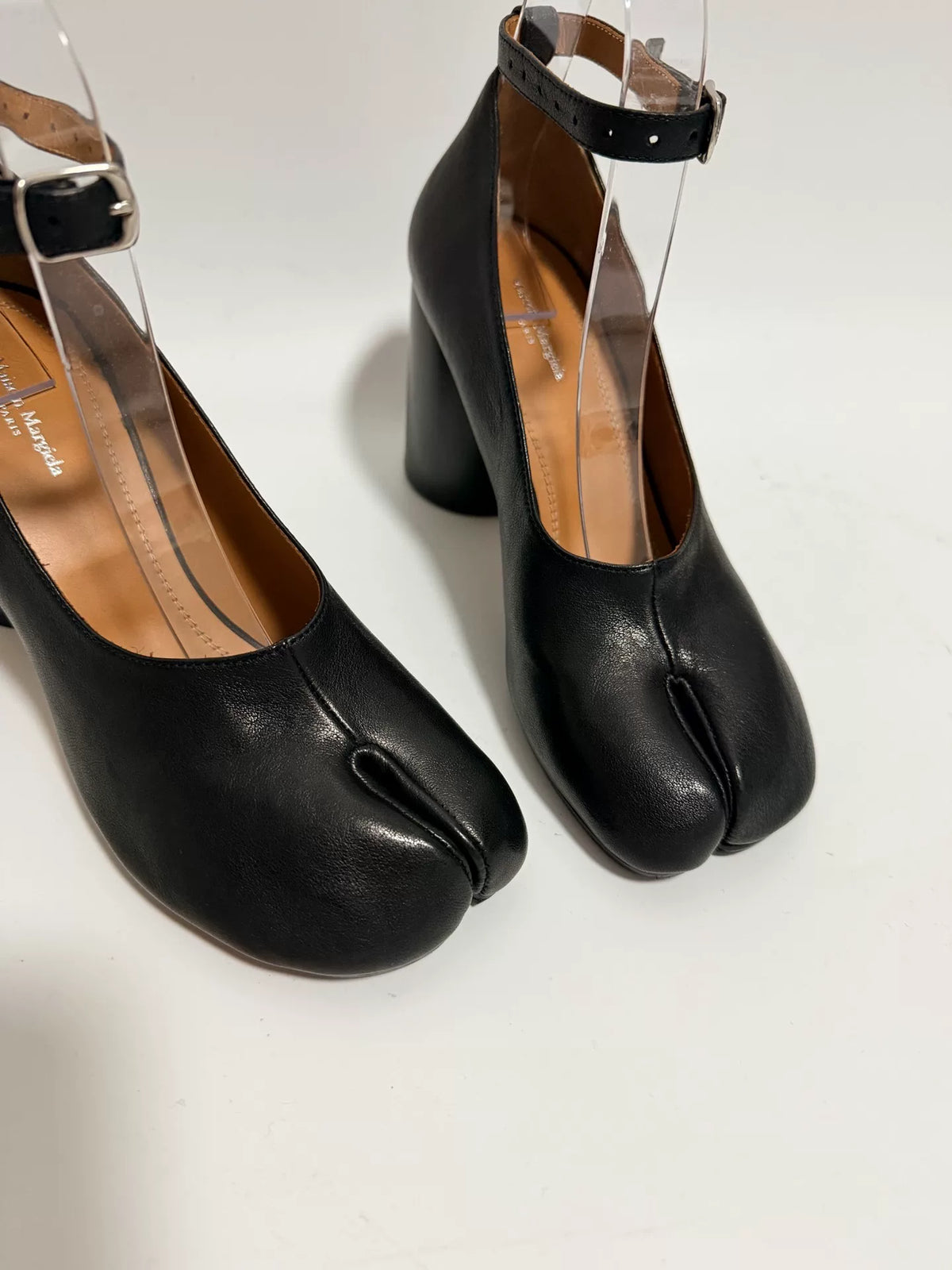 Maison Margiela Black Tabi Split-Toe 8cm Heel Lambskin Shoes