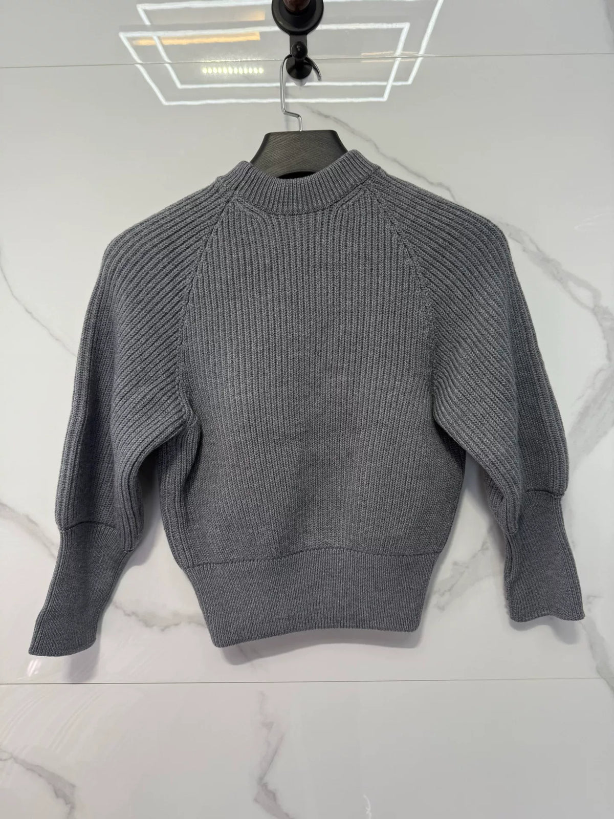 Louis Vuitton Grey Logo Print Knit Sweater
