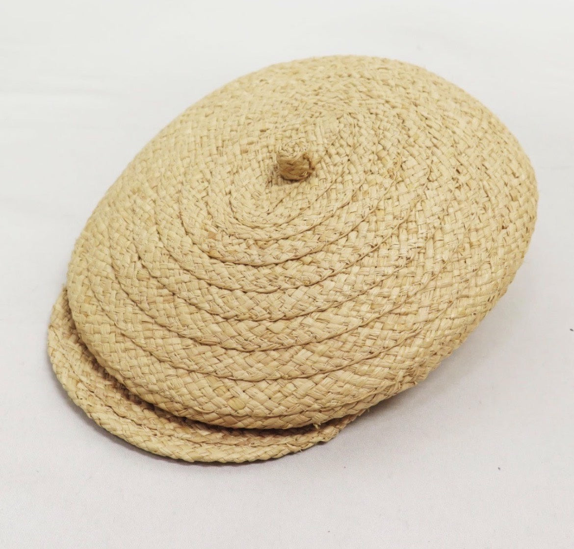 Jean Paul Gaultier 1980s Spiral Woven Natural Straw Hat