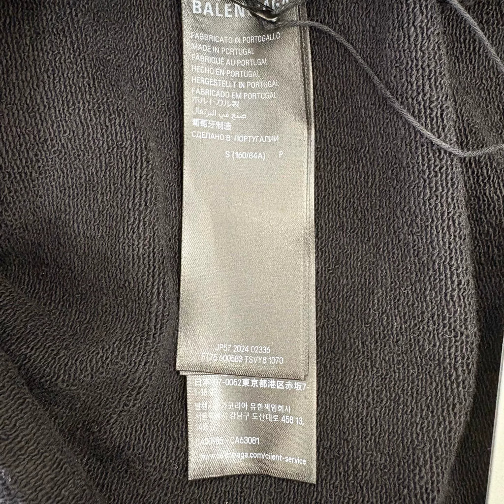 Balenciaga SS25 Black Multi-Element Wave Hooded Sweater