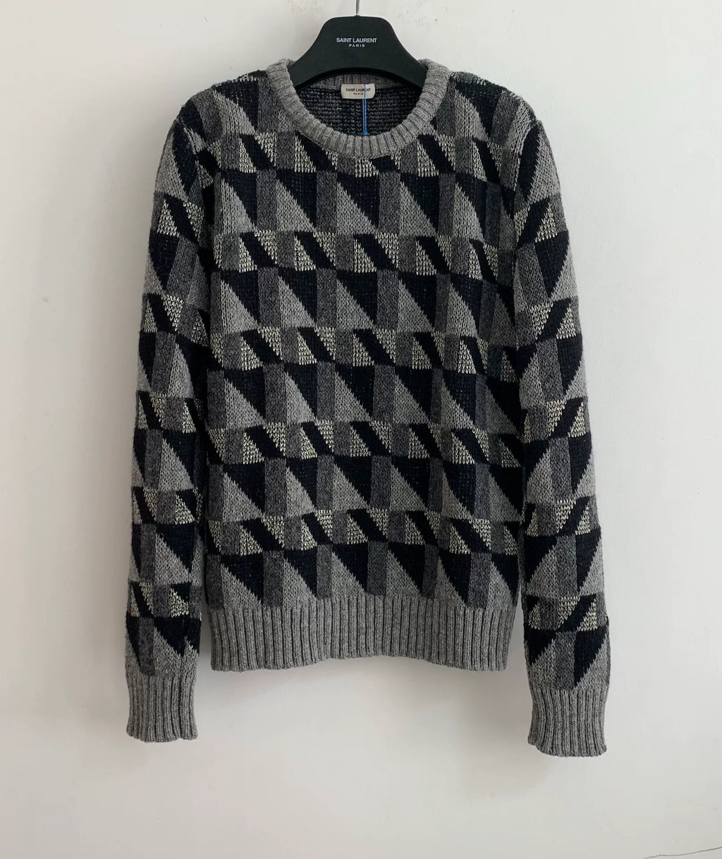 Saint Laurent 15FW Runway Gray Silver Sweater