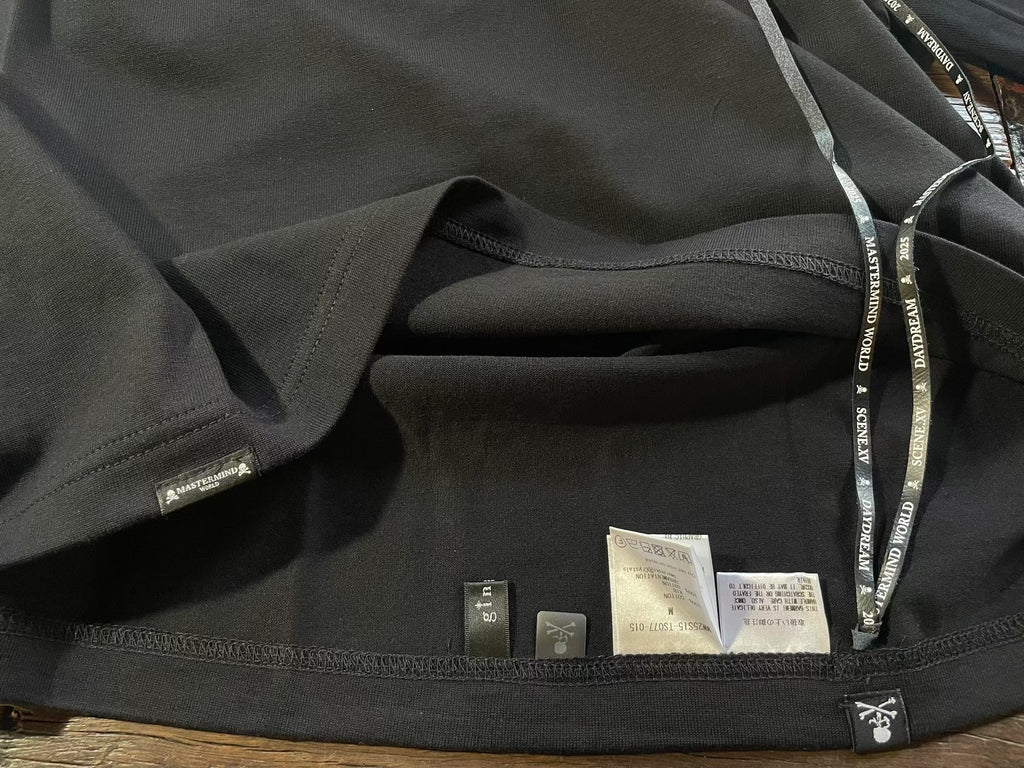 Mastermind World FW25 DAYDREAM Black Swarovski Crystal Skull Loopwheel Cotton Long Sleeve Tee