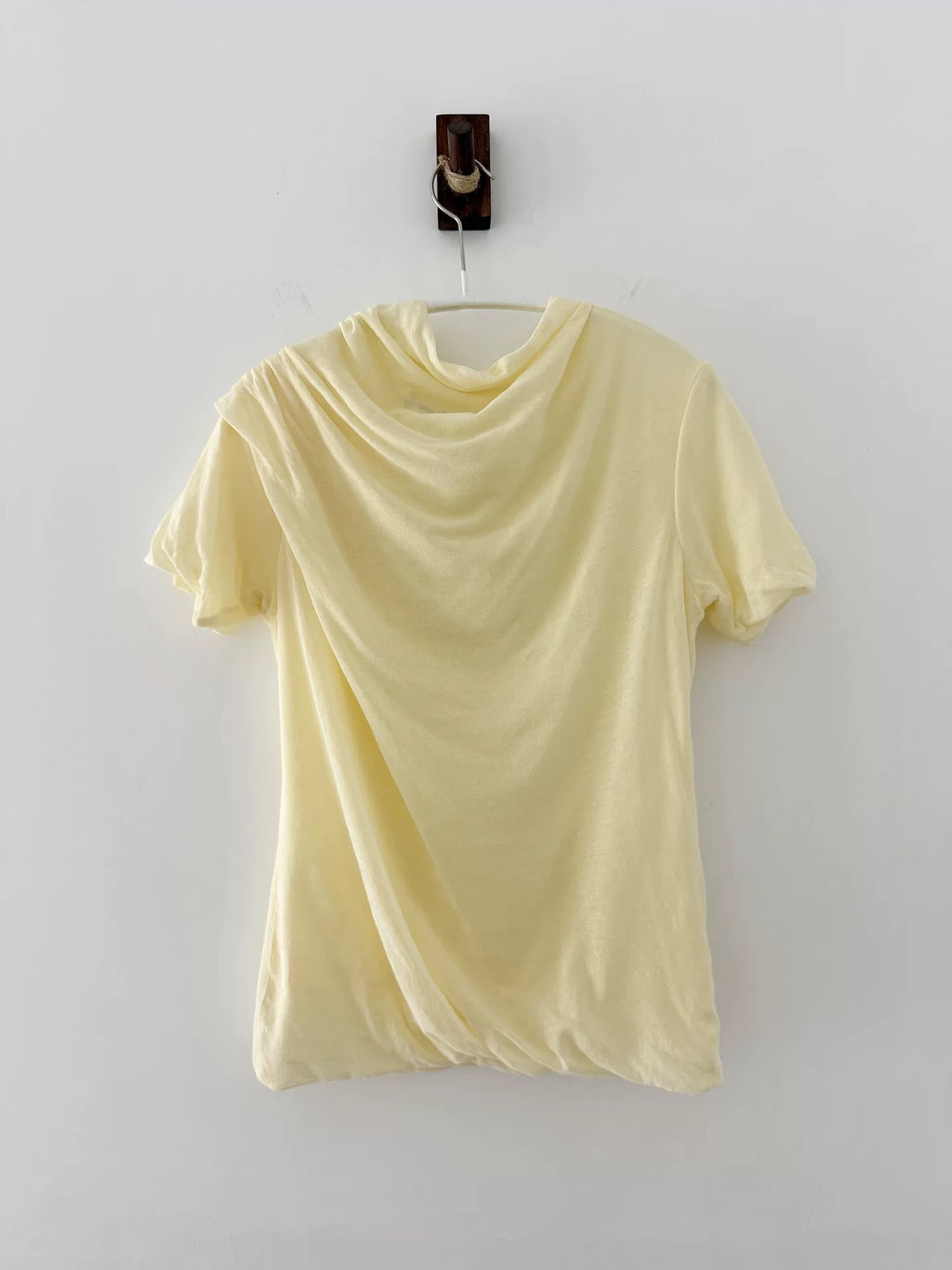 Yohji Yamamoto Pale Yellow Pleated Top - Devines