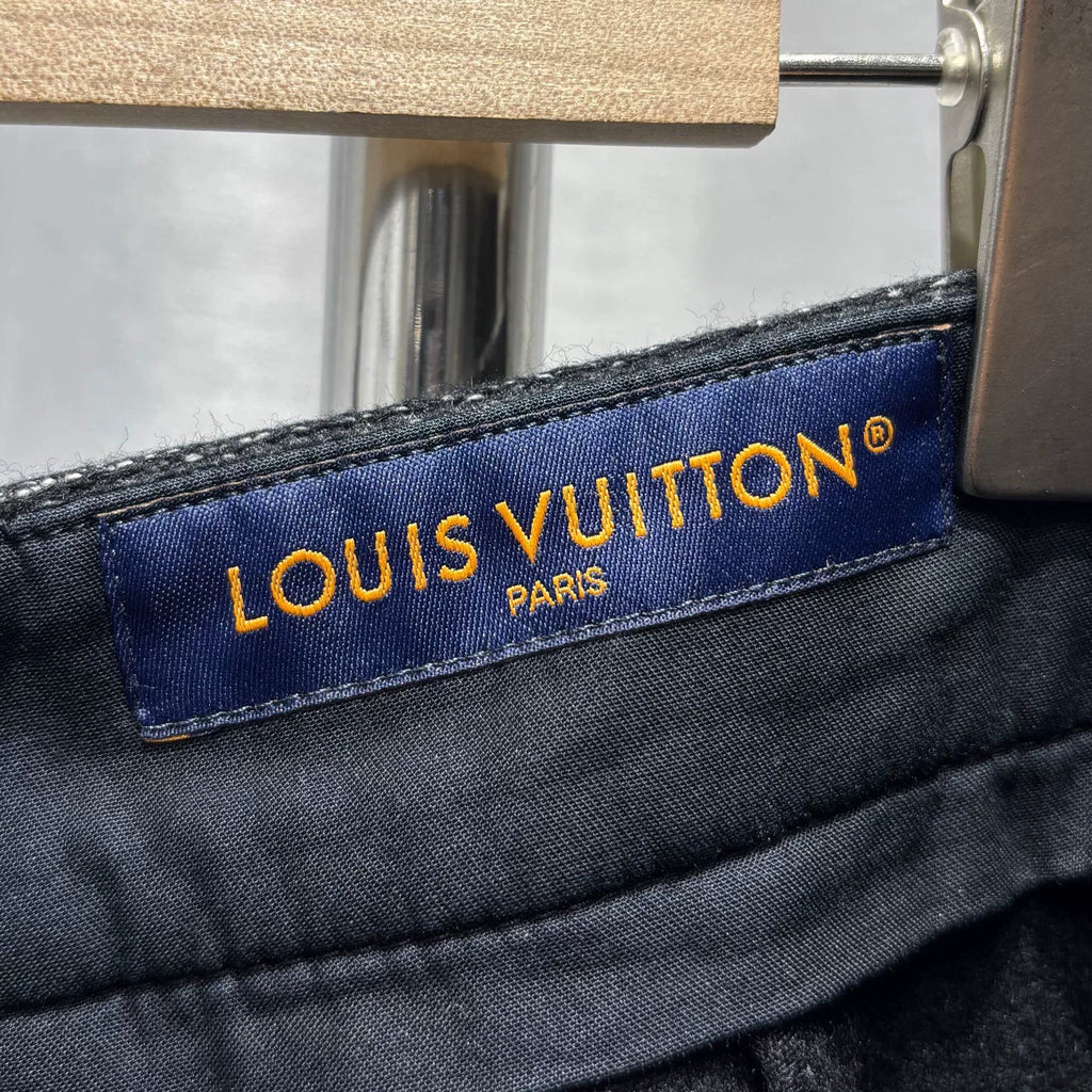 Louis Vuitton Black SKI Letter Pearl Logo Wool Silk Cashmere Trousers