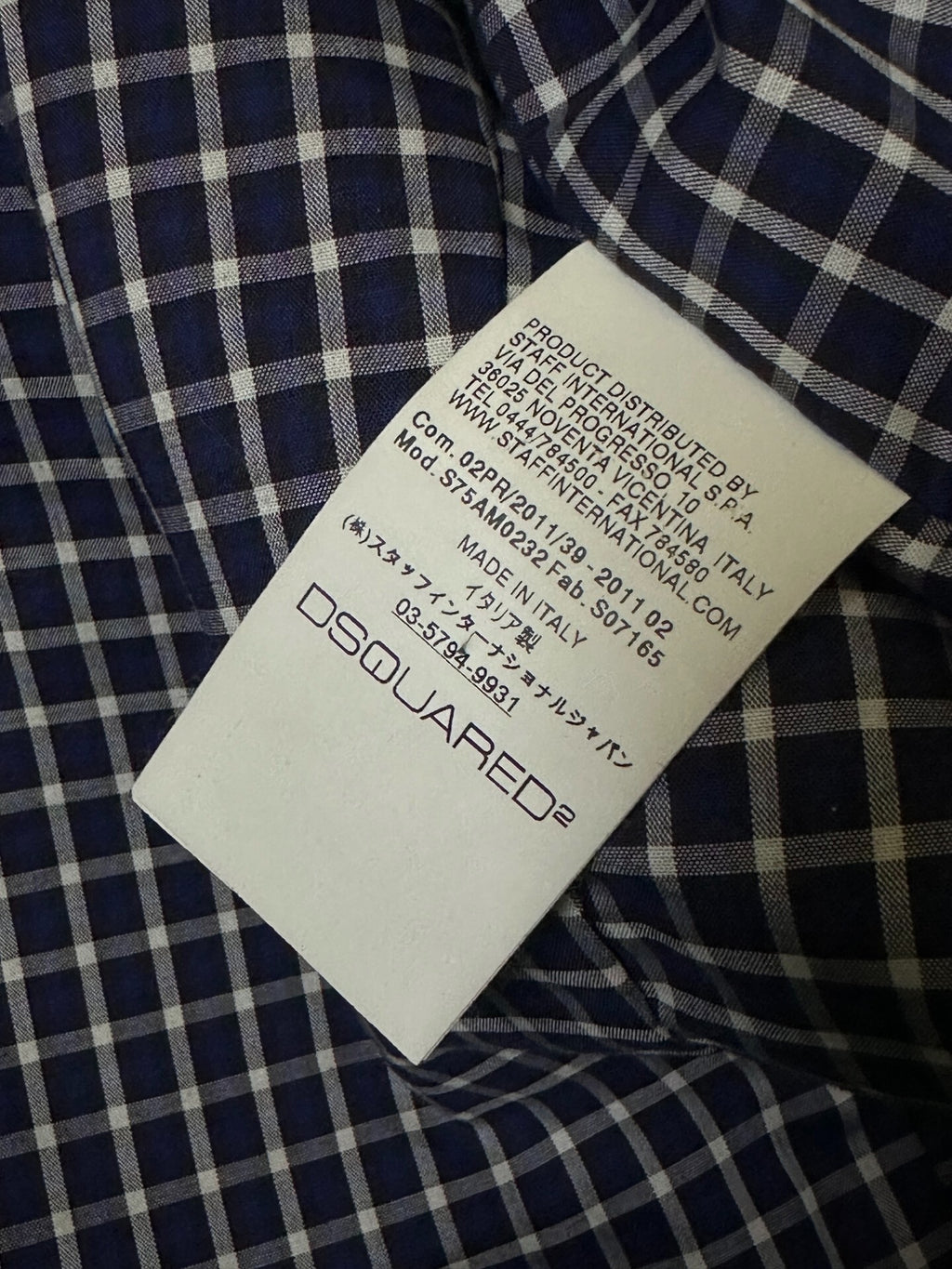 Dsquared2 Lambskin Leather Plaid Jacket
