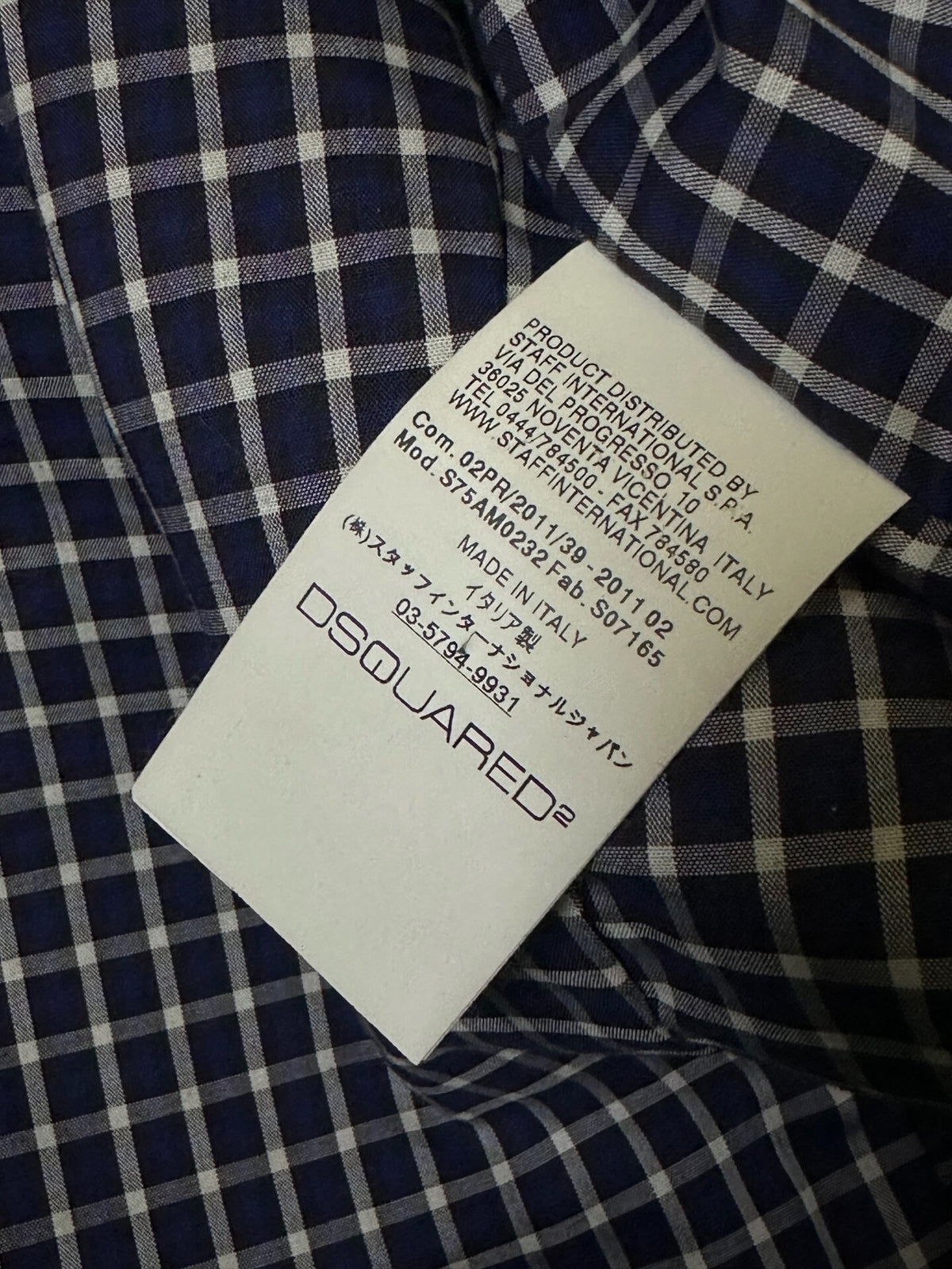 Dsquared2 Lambskin Leather Plaid Jacket