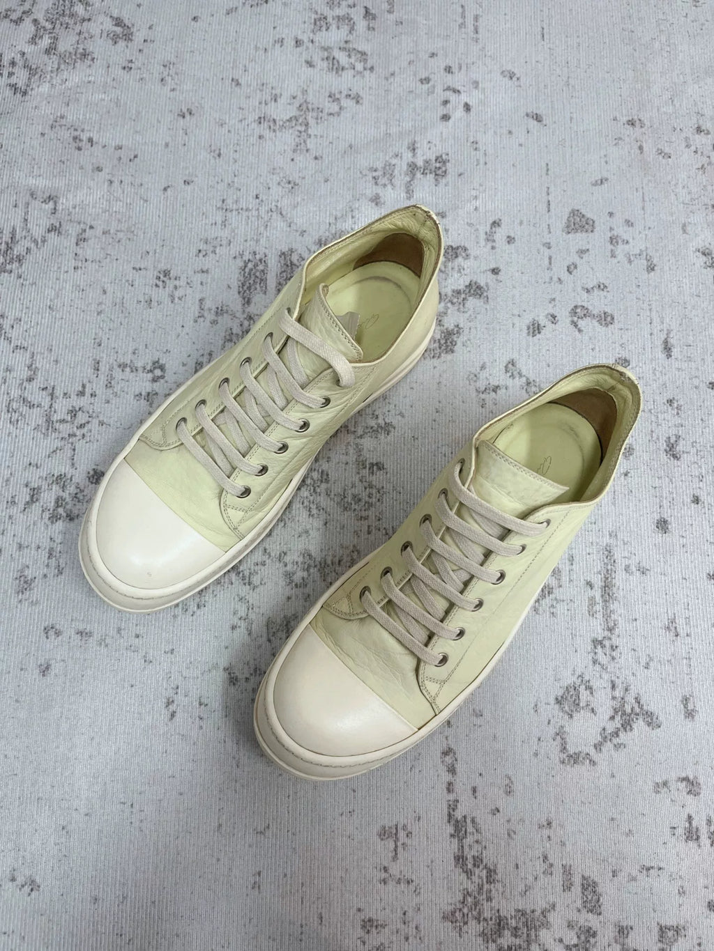 Rick Owens Main Line Leather Low-Top Sneakers