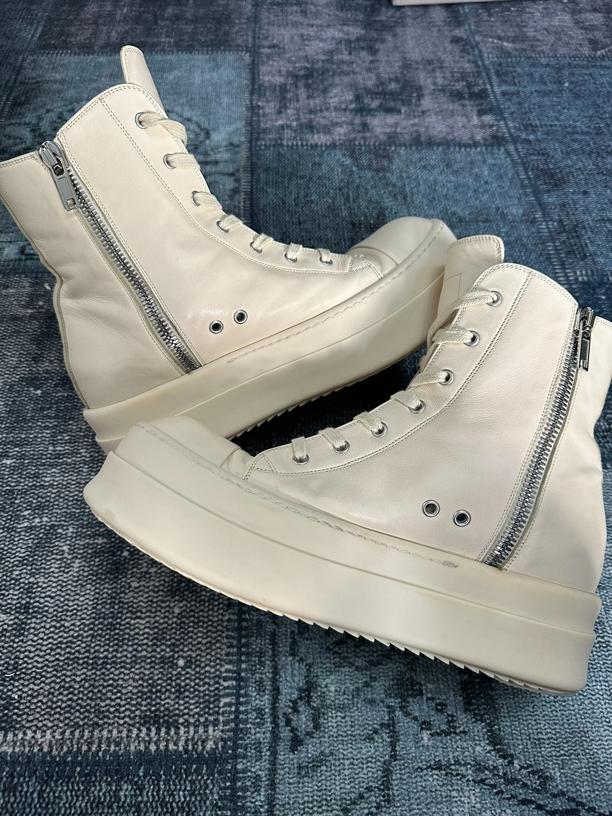 Rick Owens mainline pure white chunky sole large Converse Sneakers