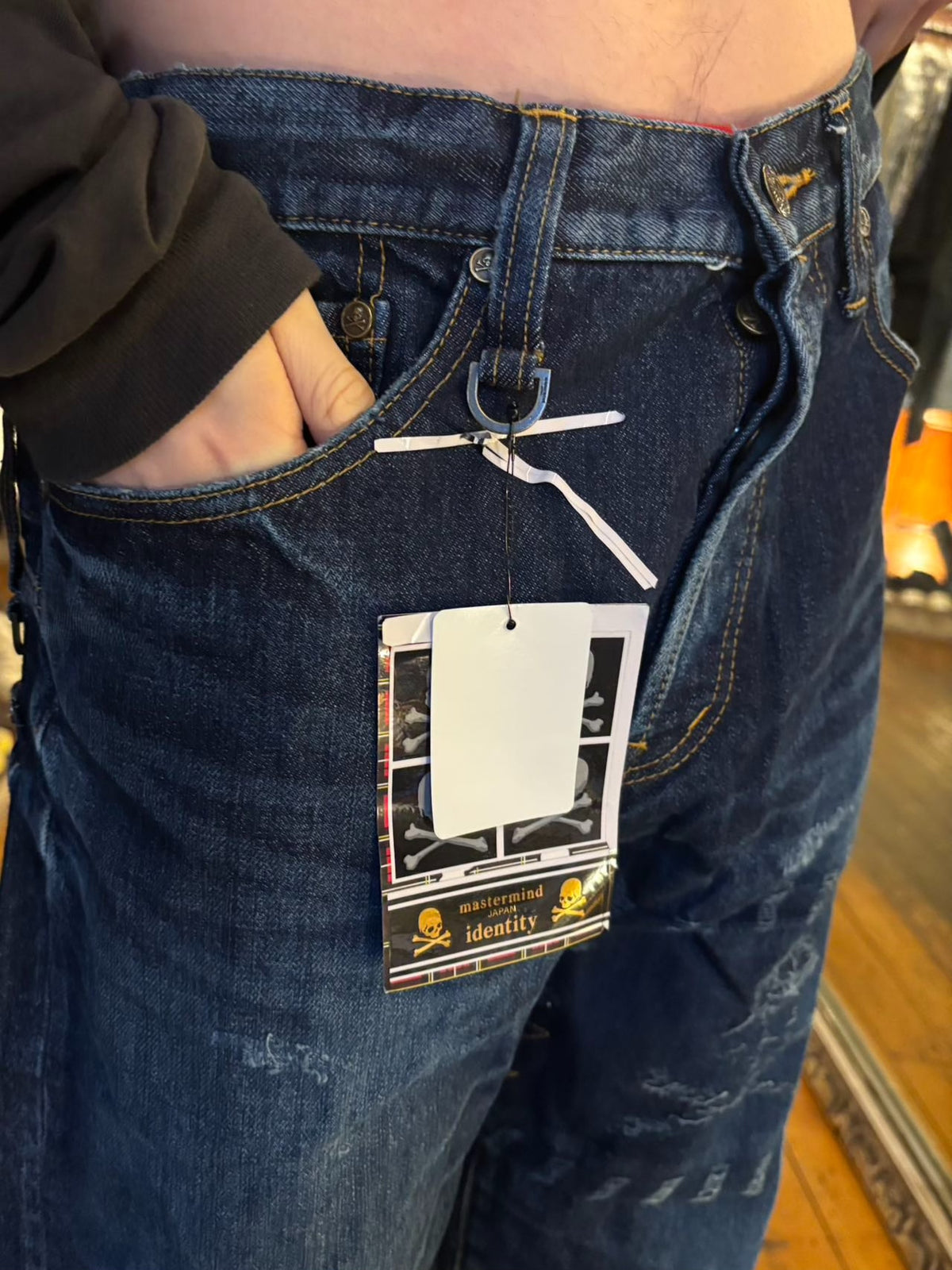 mastermind Japan SS12 SizeS Indigo Identity Double Waist Washed Denim Jeans