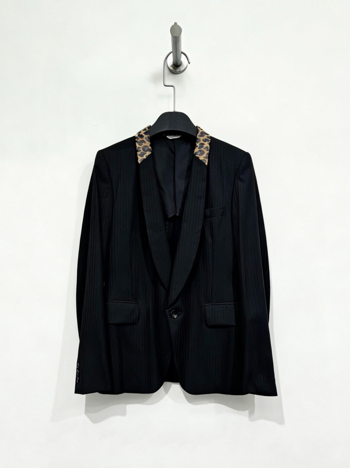 COMME des GARCONS Leopard Print Collar Showpiece Coat