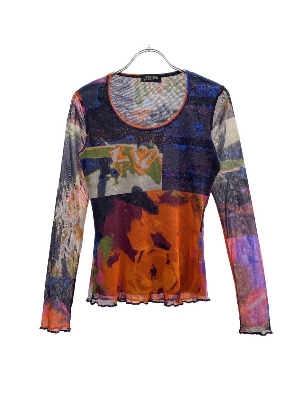 Jean Paul Gaultier Psychedelic Mesh Long Sleeve Top