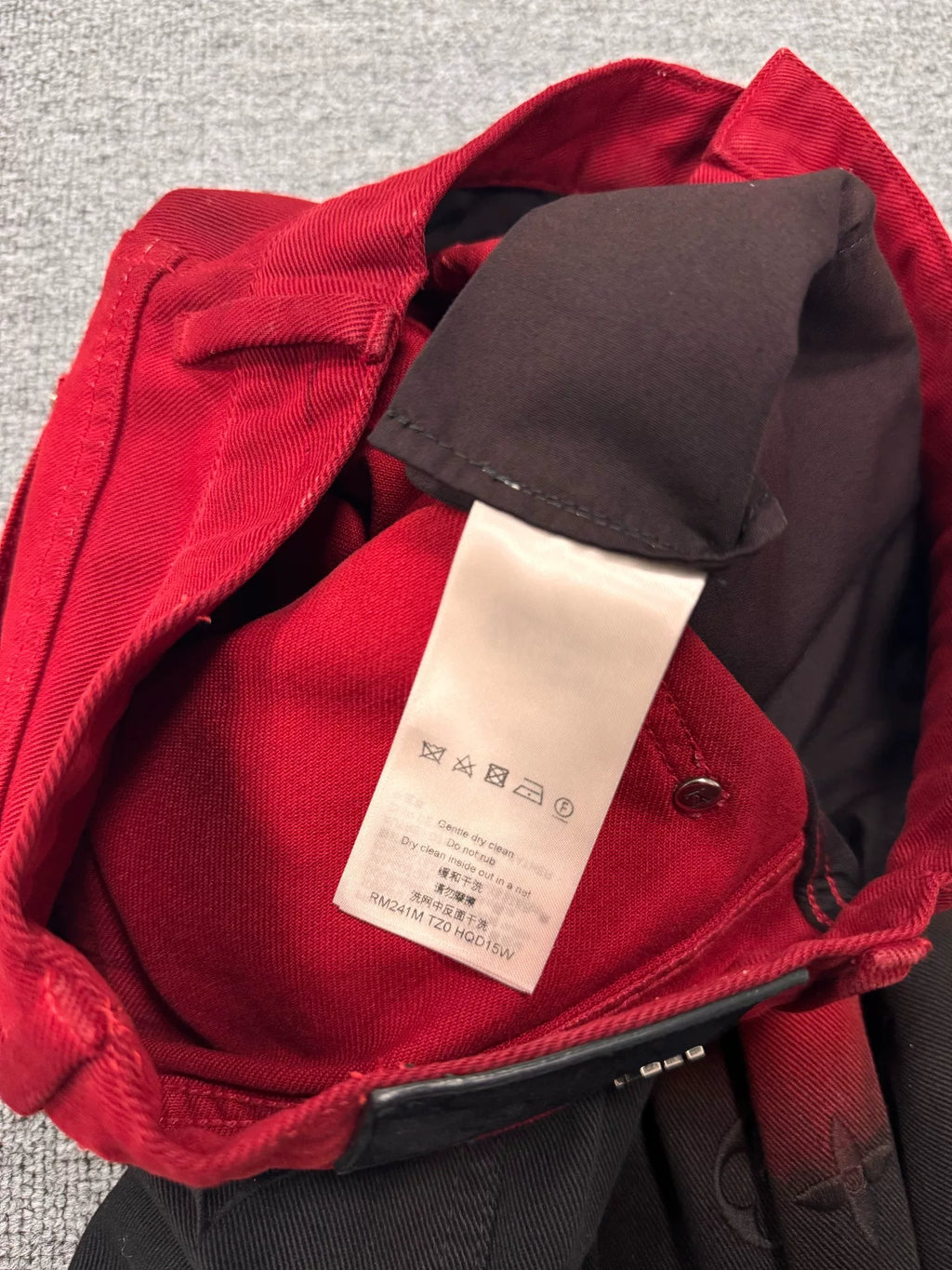 Louis Vuitton Red Black Gradient Monogram Denim Trousers