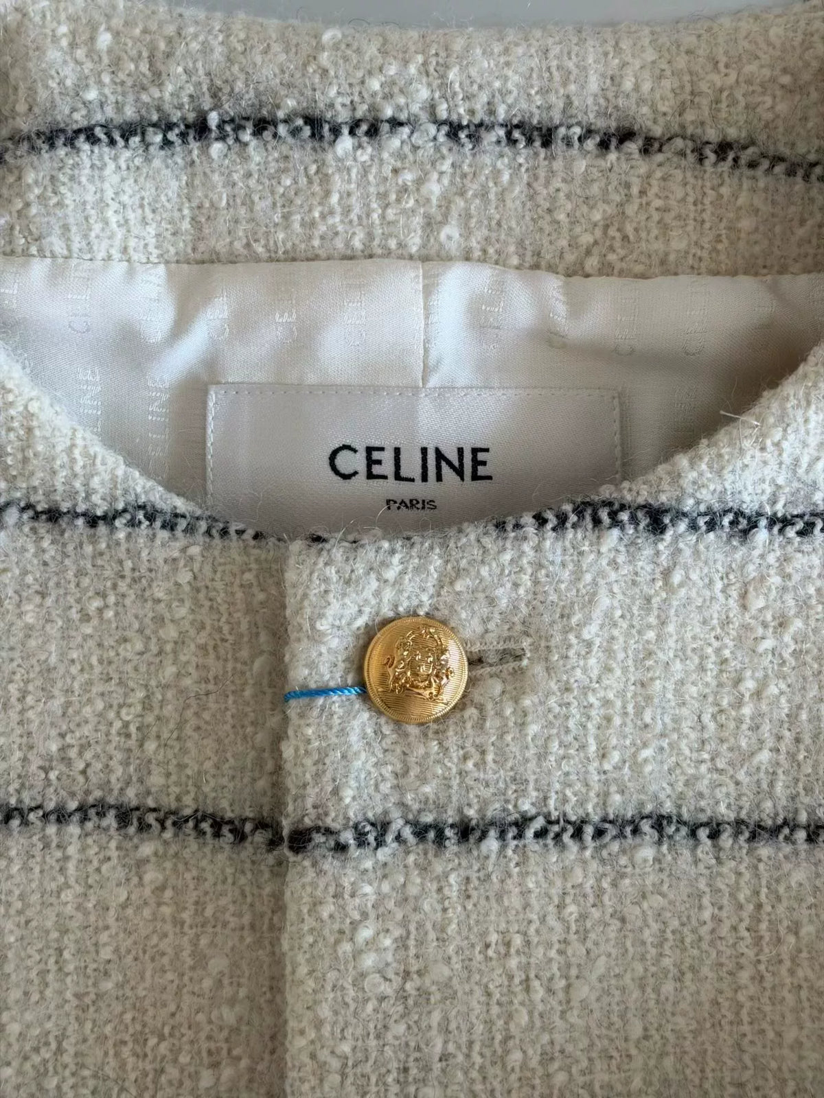 Celine Striped Tweed Jacket
