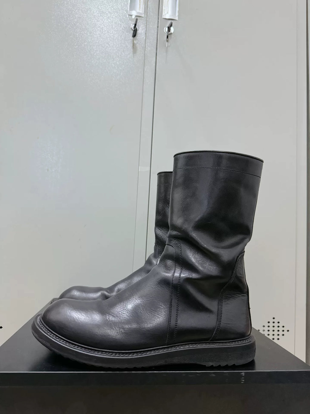 Rick Owens Creeper High-Top Leather Military Boots